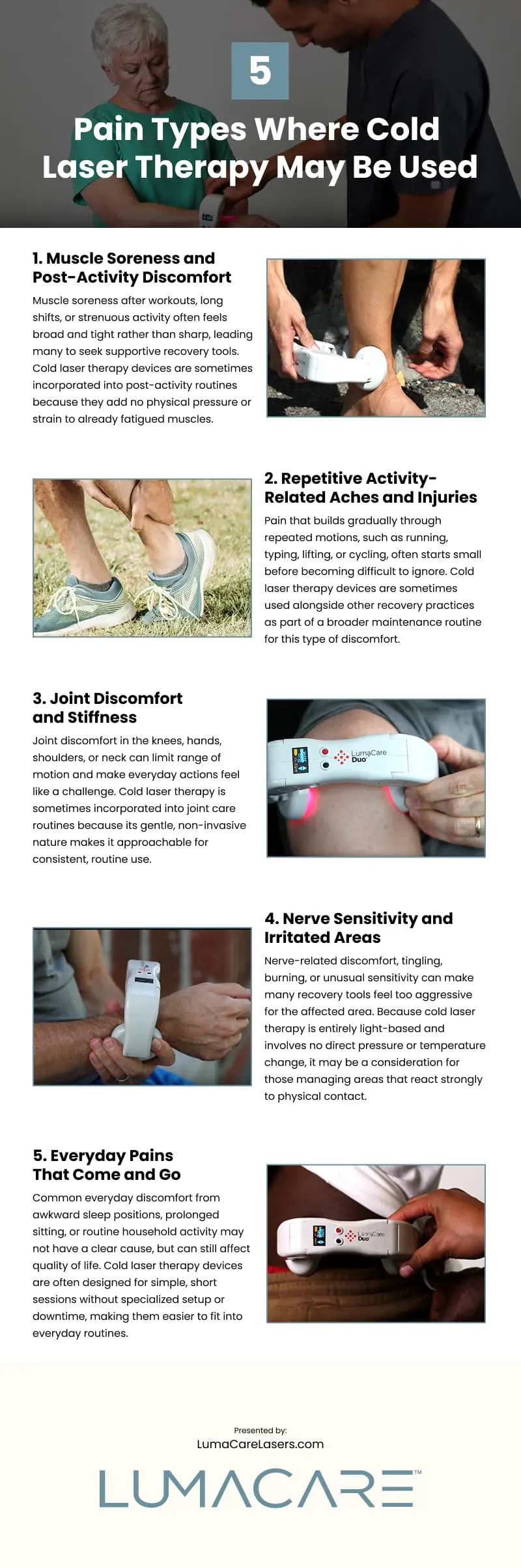 5 Pain Types Where Cold Laser Therapy May Be Used Infographic 5 Pain Types Where Cold Laser Therapy May Be Used Infographic